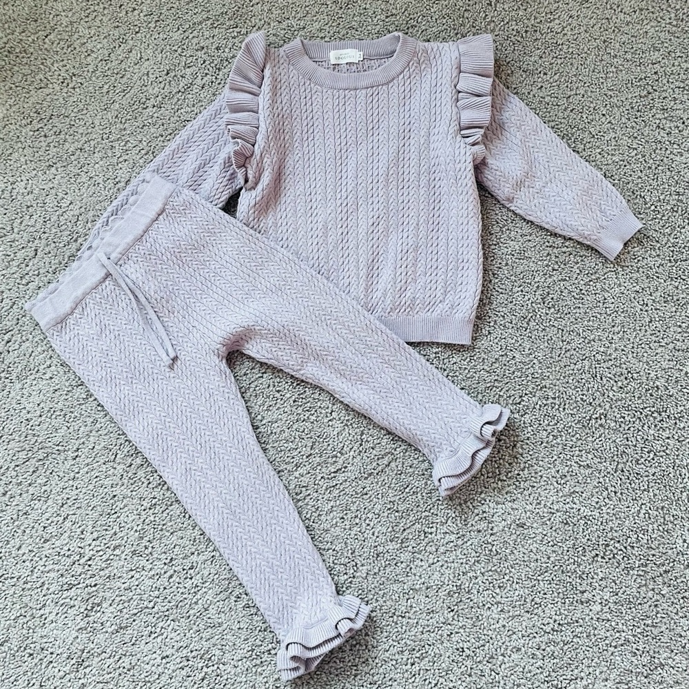 Lilac Knit Sweater and Pants Set